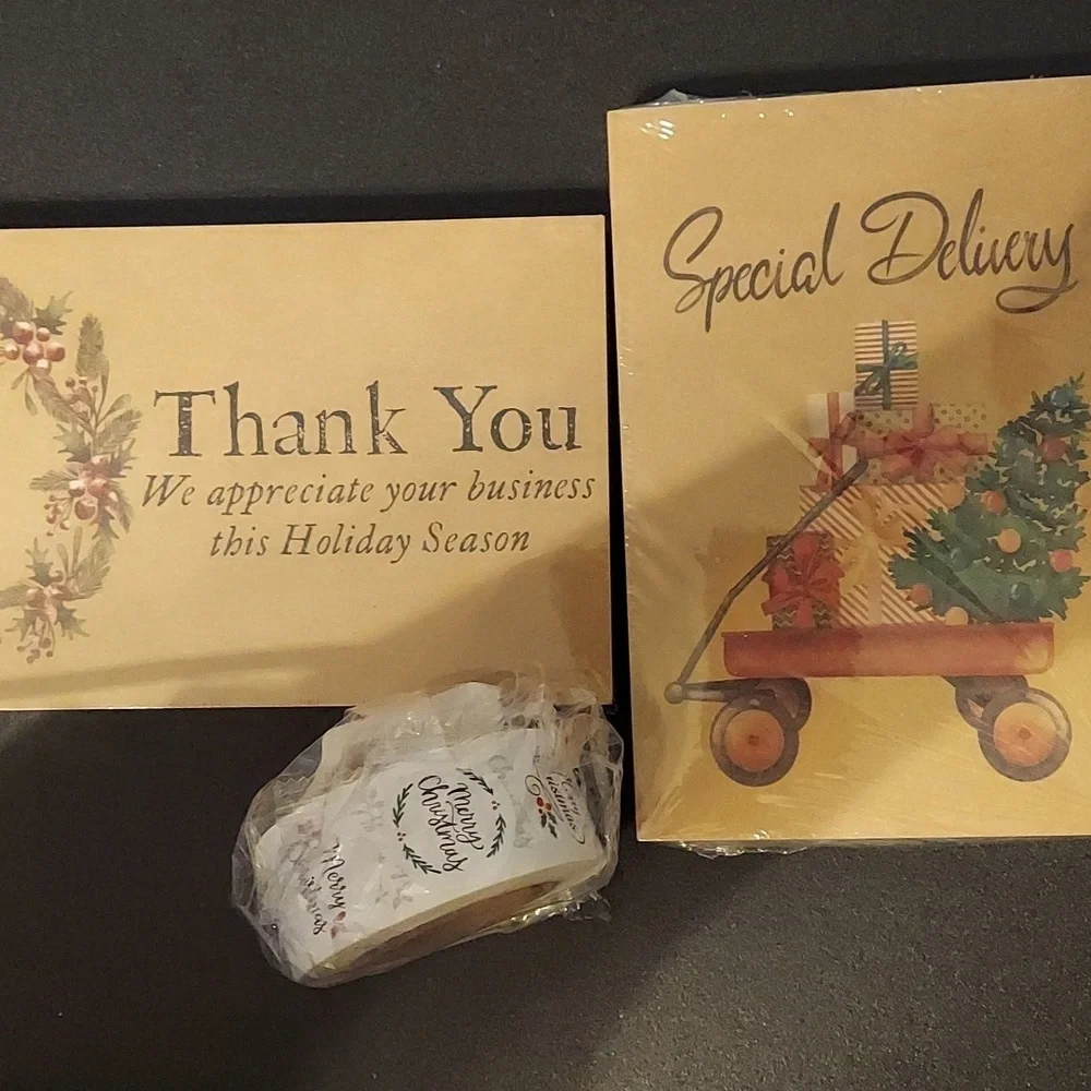 Your choice Set of 50 4x6 Christmas Cards and 500 1